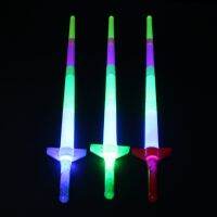 New Rainbow Sword Extendable Light Up Toys Flashing Wands Led Sticks Party