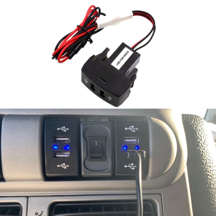 car-dual-usb-charger-5v-2-1a-car-usb-power-socket-car-accessories-for-iveco-truck-stralis-hi-way-eurocargo