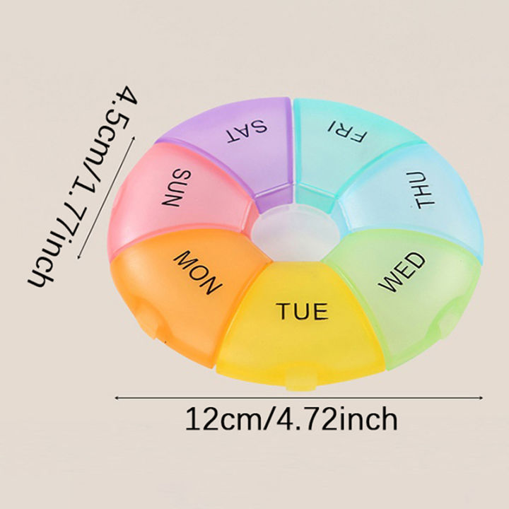 กล่องยากล่องเก็บยากลมที่จัดเก็บยารายสัปดาห์7วันสำหรับวิตามินยา
