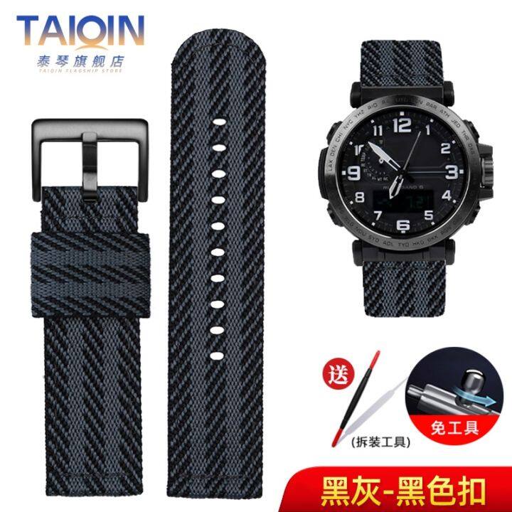 suitable-for-casio-protrek-series-prg-600yb-650-prw-6600y-nylon-watch-strap-24mm