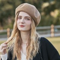 ✁﹉¤ Elegant Ladies Wool Berets Caps For Women Vintage Painter Hat Black Felt Beret Newsboy Cap Autumn Winter Cashmere Hats For Girls
