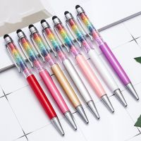 2 Pcs Candy Metal Color Spinning Ballpoint Pen Stationery Pens