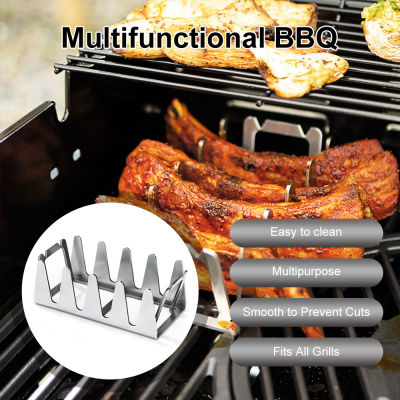 【คลังสินค้าพร้อม】Zir Mall Original BBQ Rib Racks Multifunctional Stainless Steel Roasting Stand Portable Camping Grill บาร์บีคิว Non-Stick Grilling Roasting Rack