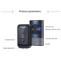 ┇ Wireless Doorbell IP44 Waterproof Home Door Bells LED Security Alarm Welcome House Melodies Door Bells for Home