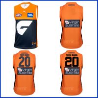 2021 GWS GIANTS AFL HOME GUERNSEY 2021/2022 GWS Giants เสื้อฝึกซ้อมรักบี้ขนาด S--3XL