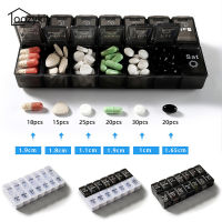 Loozykit Pill Box Medicine Tablte Dispenser Organizer Double Row 14 Grid 7 Days Weekly Pill Case Pill Storage Organizer