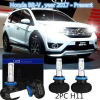 Bright H11 LED ไฟฉายคาดศีรษะไฟหน้าสำหรับ Honda BR-V ปี2017-ปัจจุบันอุปกรณ์เสริม