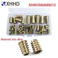 50Pcs M4 M5 M6 M8 M10 Zinc Alloy Threaded Wood Inlaid Nut Flange Hexagon Head Furniture Nut Sleeve Box Nails  Screws Fasteners