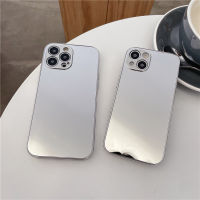 （HOT) กระจกชุบข้ามพรมแดน Apple 14promax เคสศัพท์ 13pro เหมาะสำหรับเคสกระจกสีทึบ