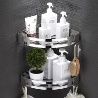 ■ Bathroom Shelf SUS Free of PunchToilet Vanity Triangle Towel Organizer Storage Rack Wall-mounted Shampoo Holder Bath Accessories