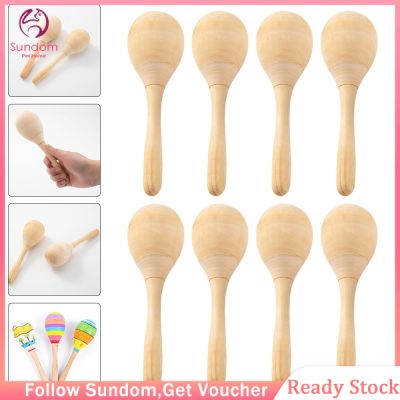 8pcs Diy Wood Painting Maracas ที่ยังไม่เสร็จมือทาสีปาร์ตี้ Maracas Favours