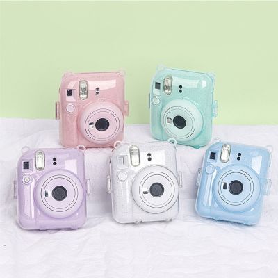 ”【；【-= For Instax Mini 12 Crystal Transparent Protective Case Cover Bag For Fuji Fujifilm Instant Camera Bag For Instax Mini 12