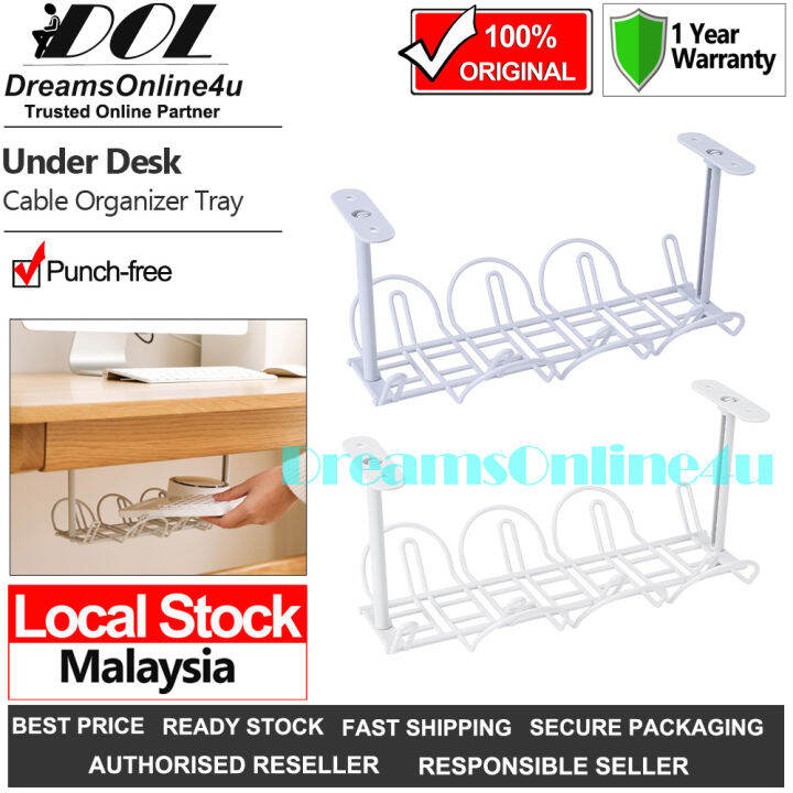 Under Desk ABS Cable Management Tray Cable Power Cord Organizer Wire ...