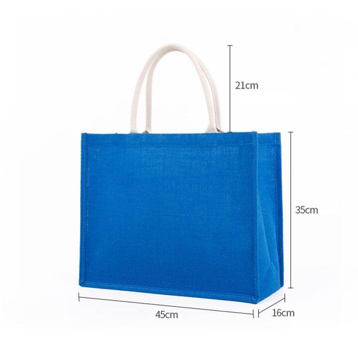 large-capacity-blue-burlap-tote-bag-shopping-bag-portable-eco-friendly-storage-organizer-unisex-student-handbag-shoulder-bag