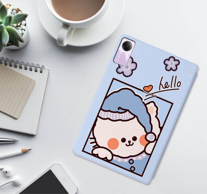 แผ่น-xiaomi-redmi-เคส-se-11-0-2023รูปแบบน่ารัก-casing-tablet-สีแดง-mi-pad-se-11-0นิ้วเคสระบายความร้อน2023และกันเหงื่อเคสตั้งได้ฝาพับหนัง