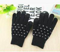 womens winter thermal looply gloves female knitted dot gloves girls winter driving gloves