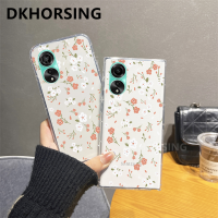 DKHORSING ปลอกอ่อนหรูหราสำหรับ OPPO A78 A77S A98 A77 A57 A76 A96 A95 A55 Oppo A54 A78 A17 A17K A16 A16E A16K A15 A15S ดอกไม้และพืชกันกระแทก4G 5G ฝาครอบใส OPPOA78 NFC