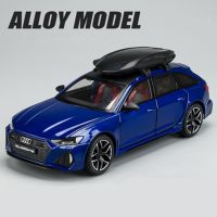 1/24โมเดลรถ Audi Rs6 Avant Station รถเกวียนโมเดลของเล่นโลหะโมเดลรถยนต์สปอร์ตจำลอง Kids Toys ด้วยเสียงและไฟ