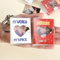 Mini 2 inch Photo Album With Keychain Love Glitter Transparent Star Collection Photo Sticker Album Storage Book Backpack Pendant  Photo Albums