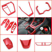 Car Interior Red Chrome Decoration Accessories For 2019- Toyota RAV4 Armrest Console Strips Water Cup Cover Air Vent Trims