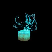 Colorful 3D Voldemort Cat Night Light USB LED Touch Remote Control 3D Visual Stereo Light Childrens Toy Festival Gift Night Lights