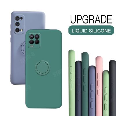 「Enjoy electronic」 Liquid Silicone Ring Holder Phone Case For Oppo Realme 8 7 Pro 4g 5g Gt Neo Master Narzo 30a Original Stand Soft Cover