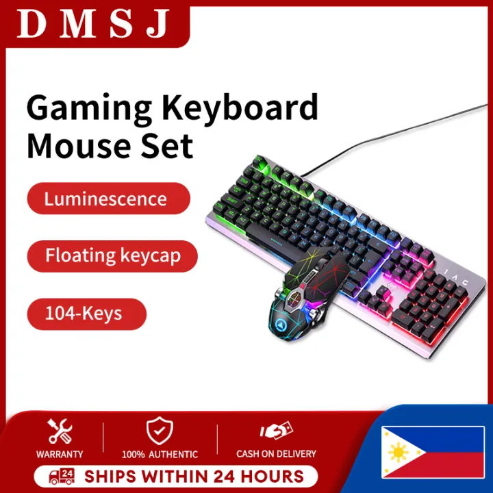 【In Stock】Gamer Keyboard and Mouse PC Gaming Keyboard RGB Backlit
