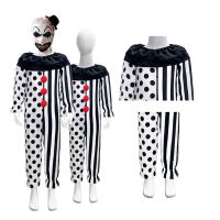 Terrifier Art The Clown Cosplay Costume Kids Children Boys Jumpsuit Hat Fantasia Outfits Halloween Carnival Party Suit