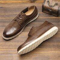 HOT11★39 ~ 46 Brogue รองเท้าแฟชั่นลำลองใส่สบาย2023แบรนด์ผู้ชายรองเท้าดาร์บี้ # Kd526