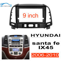 Honxun 9นิ้ว ชุดติดตั้งบนบอร์ด หน้ากากวิทยุ 2din android กรอบวิทยุ สำหรับ HYUNDAI IX45 Santa Fe 2006-2010