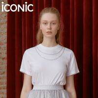 iCONiC SILVER CHAINS WHITE T-SHIRT #5235 เสื้อยืด สีขาว ตกแต่ง สร้อยโลหะ สีเงิน เสื้อยืดผญ เสื้อยืดขาว เสื้อยืดแฟชั่น เสื้อยืดแต่งสร้อย เสื้อผญ