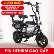Xe Đạp Điện Mini ADIMAN Giỏ To X1. 3 Ghế Ngồi Pin Lithium 48v-10A
