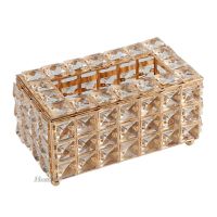 [HOMYL1] Luxury Crystal Tissue Box Covers Napkin Paper Holder Organizer