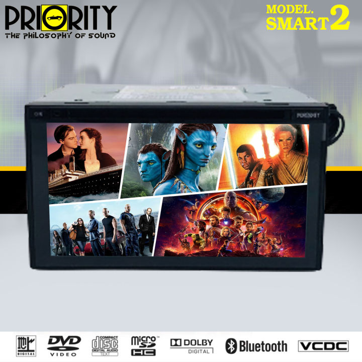 priority-smart2-เครื่องเสียงรถยนต์-จอ-2din-มีบลูทูธ-วิทยุvติดรถยนต์-ต่อกล้องถอยได้หน้าจอ-6-95นิ้ว-จอติดรถยนต์-วิทยุ-dvd