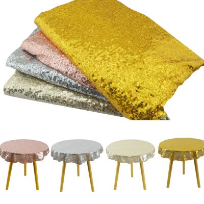 Round 60 Sequin Tablecloth Glitter Table Cloth For Wedding Banquet Christmas Birthday Party Decoration Home Gold Tea Tablecloth