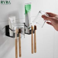 Bathroom Wall Mount Toothbrush Holder Self-adhesive Stainless Steel Tooth Brush Organizer Storage Rack Bathroom Accessories Tool