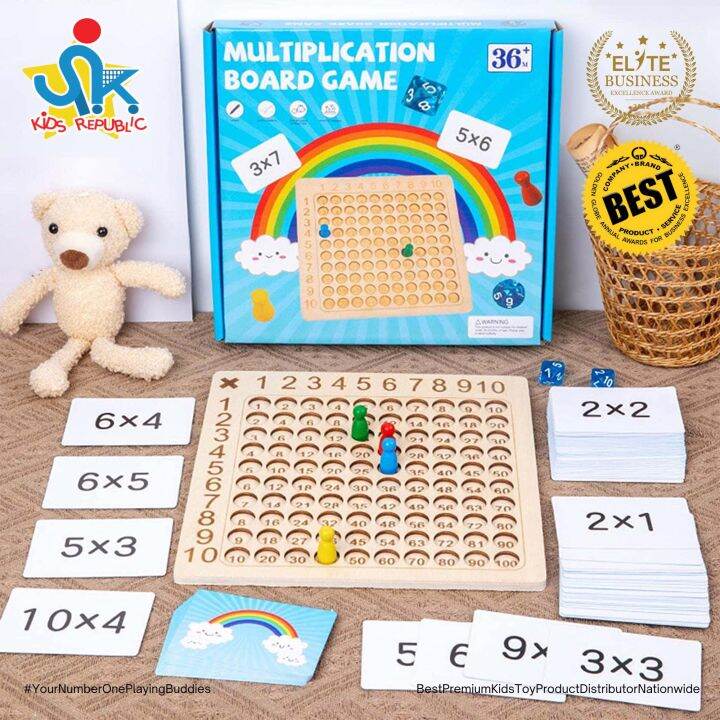 Wooden Multiplication Board Game for Kids Lazada PH