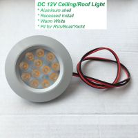 68mm LED ใต้ตู้ดาวน์ไลท์2.5วัตต์12V DC แบบมีลวดลายฝ้าติดตั้งพร้อมกระสุนสำหรับ RVs/เรือ/เรือ/เรือยอชท์/เพดานภายในทะเล/โคมไฟหลังคา