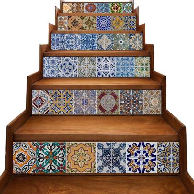 Peel and Stick Tile Backsplash Stair Riser Decals DIY Tile Decals Mexican Traditional Talavera Waterproof Home Decor Staircase Decal Stair Mural Decals