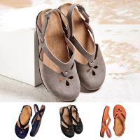 Mode Shop Summer Women Plus Size Flat Sandals Round Toe Sandals Ladies Casual Ankle Hollow Sandals Elegant Female Soft Seaside Sole Shoes