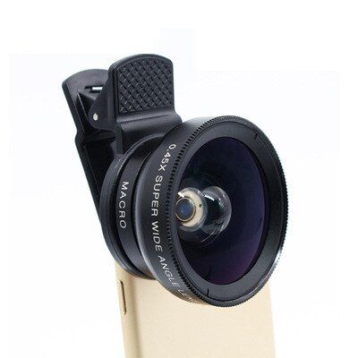 New photography 0.45x Super Wide Angle Lens +12.5x Super Macro Lens for iPhone Xiaomi Huawei Camera lens Kit