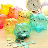 Clear Lovely PIGGY Bank Coin Money Plastic Cash Openable Saving Box Kid Pig Gift