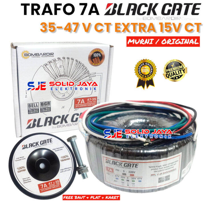 TRAVO TRAFO BLACKGATE 7A 47V 35V CT EXTRA 15V CT BOMBARDIR DONUT BULAT