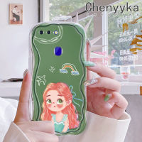 เคส Chenyyka สำหรับ OPPO R17 R15 Pro เคสสาวน่ารักลายการ์ตูนเนื้อครีมดีไซน์ใหม่ขอบคลื่นนุ่มโปร่งใสลายกล้องถ่ายรูปเคสมือถือฝาครอบป้องกันที่เรียบง่ายอ่อนโยน