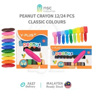 YPLUS yplus peanut crayons for kids, 12 colors washable toddler