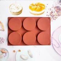 Large Silicone Cake Mold Discs Biscuit Mould 6 Holes Round Cylinder Chocolate Mold for Cookie Candy Jelly Muffin Sandwiches Soap Bag Accessories