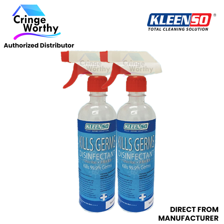 2x KLEENSO Kill Germs Disinfectant 500ml Liquid based Kill Germs