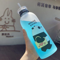 [Gorgeous] Hot Sale CUTE PANDA Bear CUP 1000ml ขวดน้ำที่มีฟางโปร่งใสขวดน้ำการ์ตูน dricky Frosted leak-proof protein Shaker