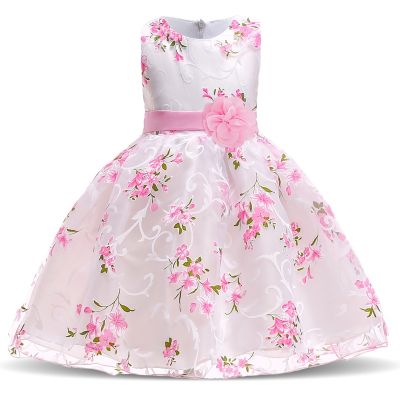 2023 Summer Kids Dresses For Girls Clothing Flower Toddler Girl Dress Pink Birthday Princess Dress Party Wedding Dress 2 3 Year