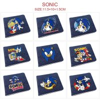 Cartoon Half-fold Wallet Sonic The Hedgehog Surrounding Fashion Simple High-value Creative Denim Short Card Holder Coin Purse